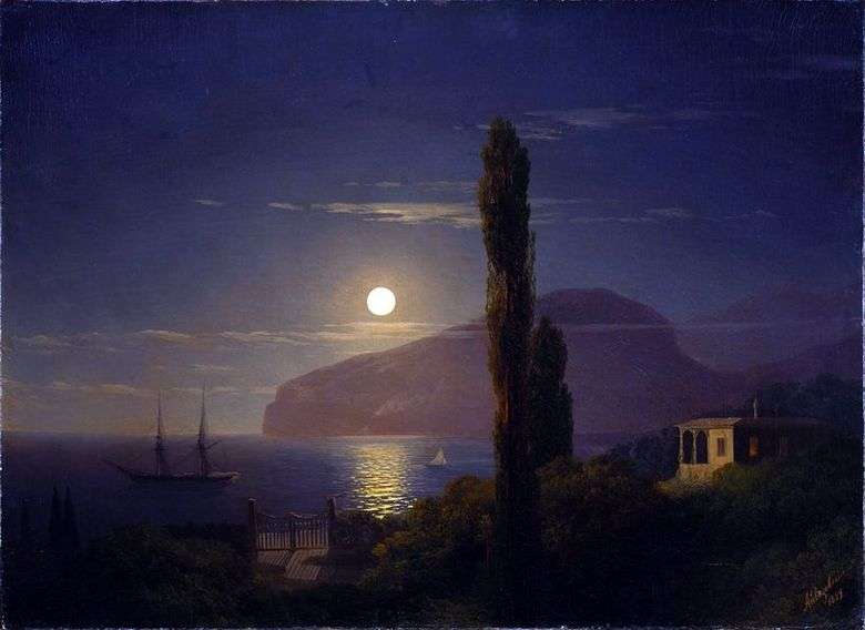 Opis obrazu Iwana Aiwazowskiego Księżycowa noc na Krymie