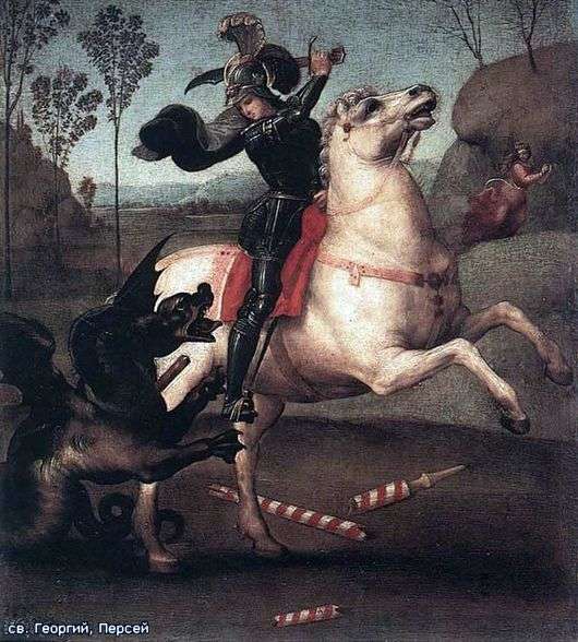 Opis obrazu Raphaela Santiego Św. Jerzy pokonujący smoka