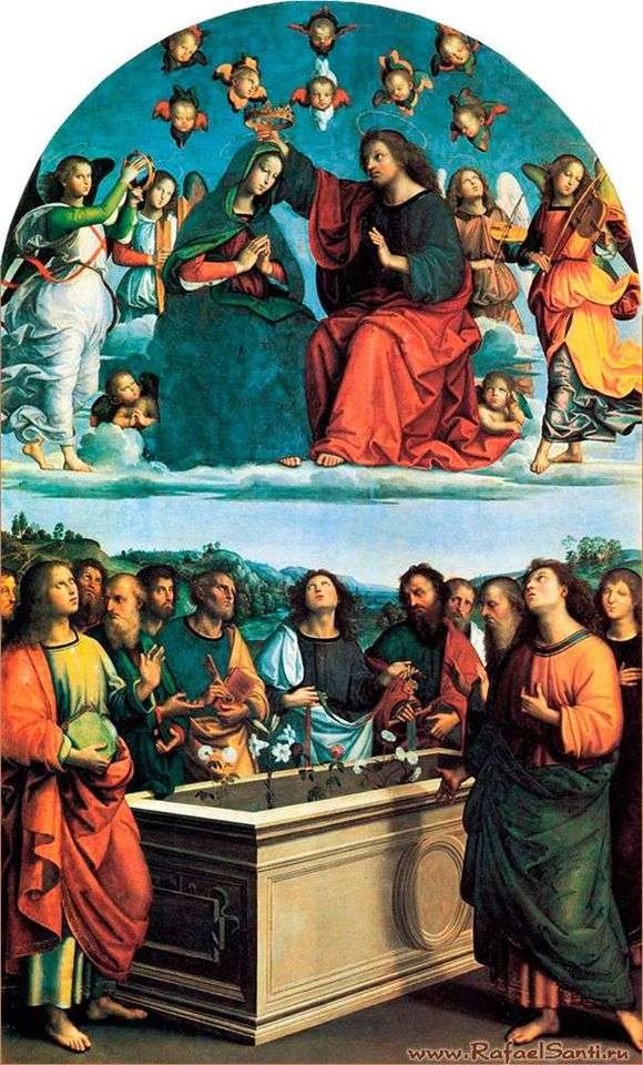 Opis obrazu Raphaela Santiego Ukoronowanie Marii