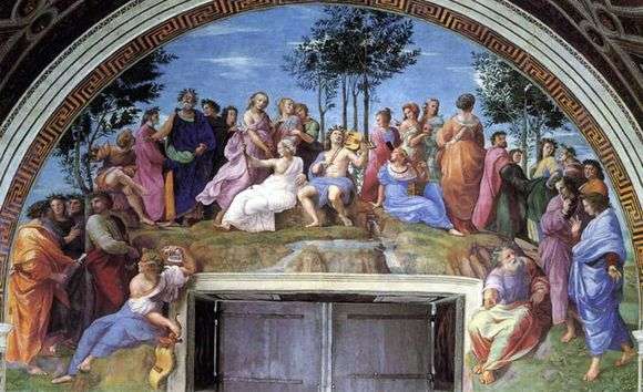 Opis obrazu Raphaela Santiego Parnassus