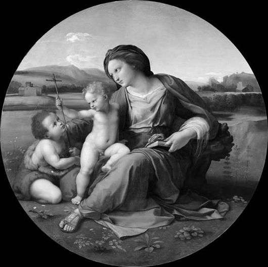 Opis obrazu Raphaela Santiego Madonna Alba