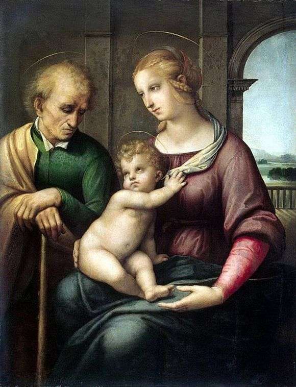 Opis obrazu Raphaela Santiego Święta Rodzina (Madonna z Józefem bez brody)