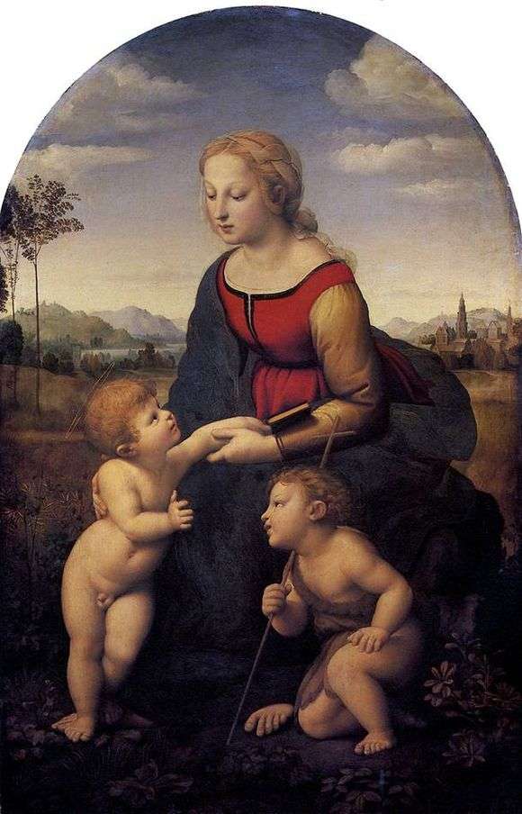 Opis obrazu Raphaela Santiego Piękny ogrodnik (Madonna z Dzieciątkiem z Janem Chrzcicielem)