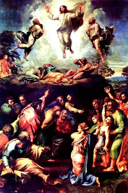 Opis obrazu Raphaela Santiego Przemienienie Pańskie