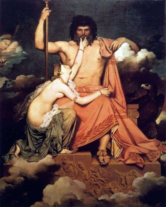 Opis obrazu Jeana Augustea Ingresa Zeus (Jowisz) i Thetis