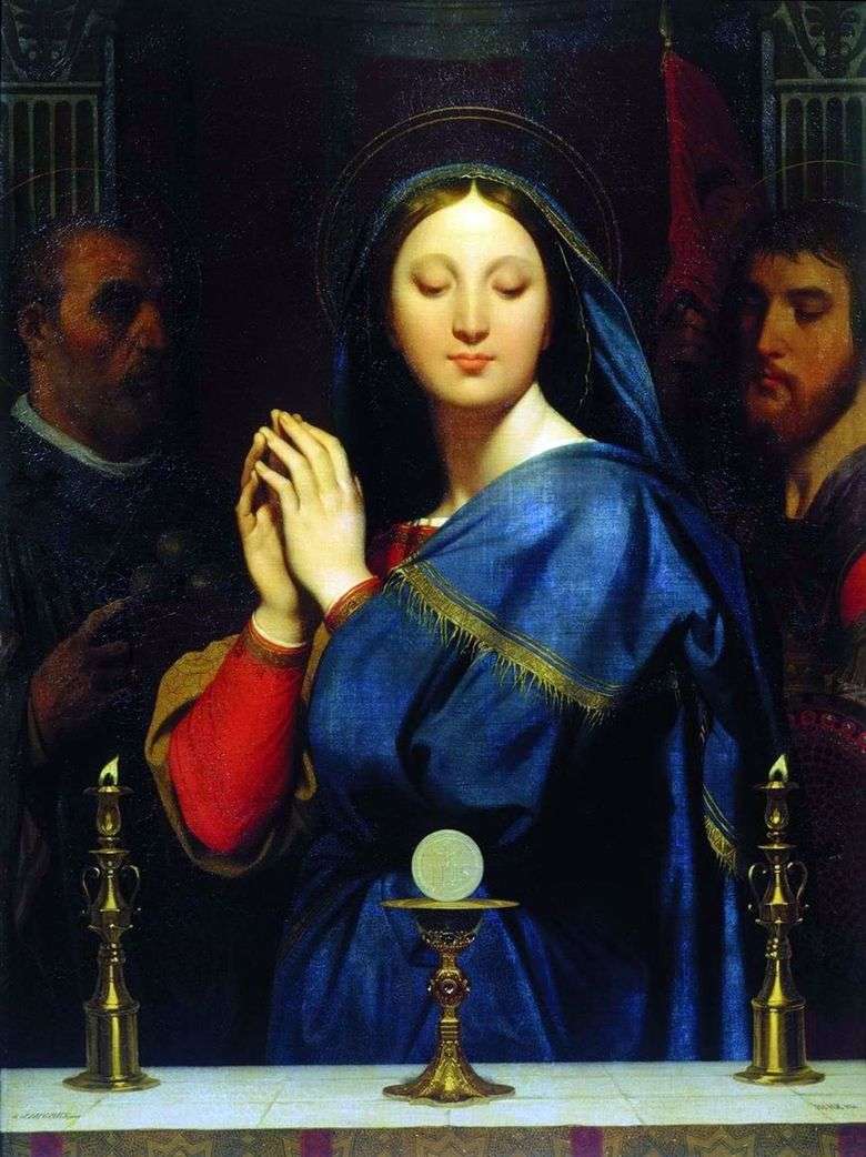 Opis obrazu Jean Auguste Ingres Madonna przed kielichem z Komunią Świętą