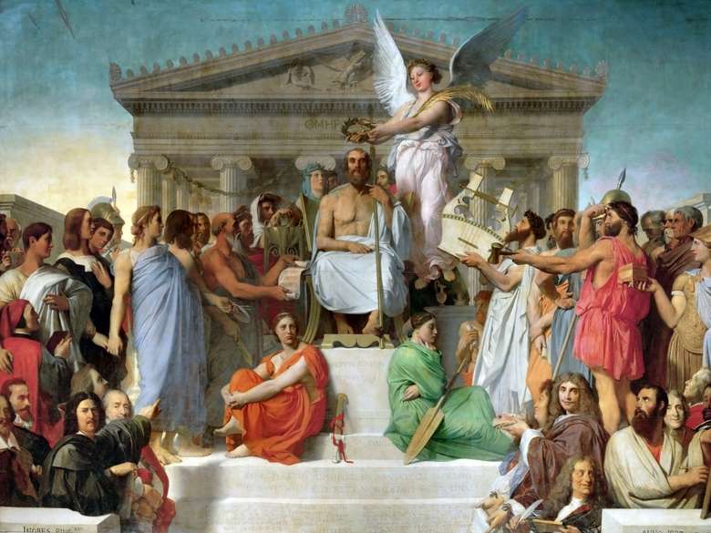 Opis obrazu Jean Auguste Dominique Ingres Apoteoza Homera
