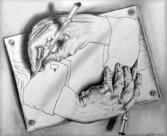Opis obrazu Mauritsa Eschera Rysowanie rąk