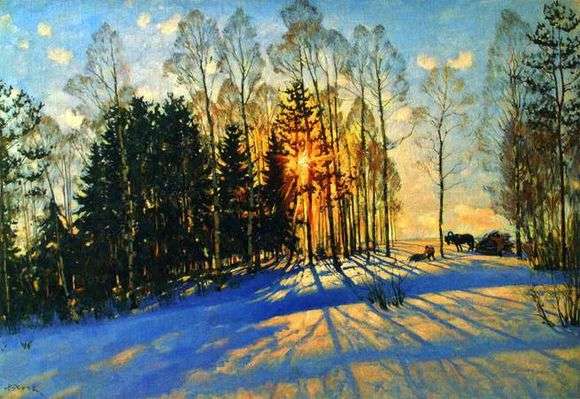 Opis obrazu Konstantina Yuona Zimowe słońce