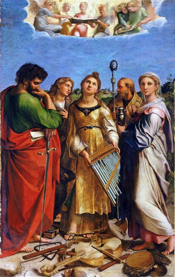 Opis obrazu Raphaela Santiego Saint Cecilia