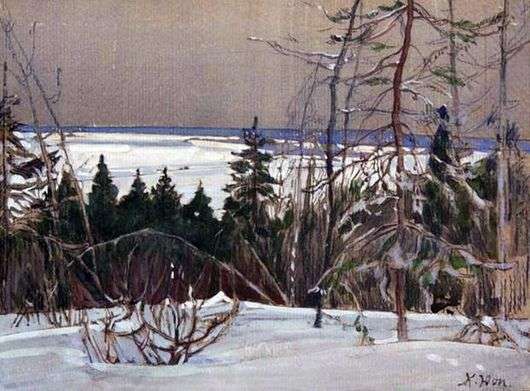 Opis obrazu Konstantina Yuona Zimowy las