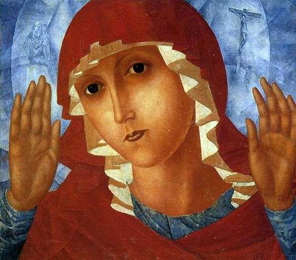 Opis obrazu Kuzmy Petrov Vodkin Matka Boża Czuła serca złego