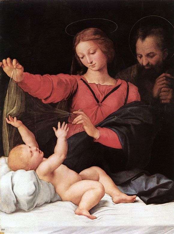Opis obrazu Raphaela Santiego, obraz Madonna z welonem