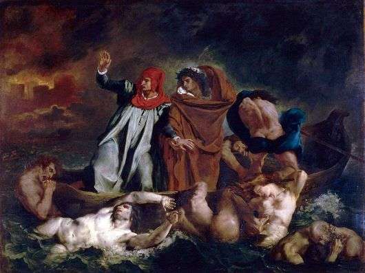 Opis obrazu Eugene Delacroix Łódź Dantego