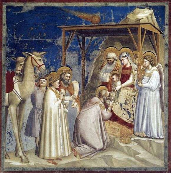 Opis obrazu Giotto di Bondone Pokłon Trzech Króli