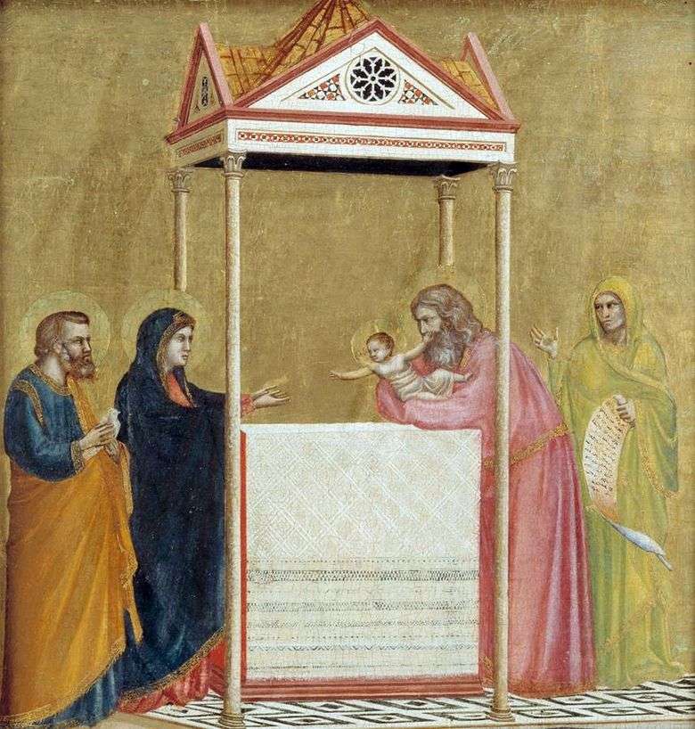 Opis obrazu Giotto di Bondone Ofiarowanie Pana (1320 1325gg.)