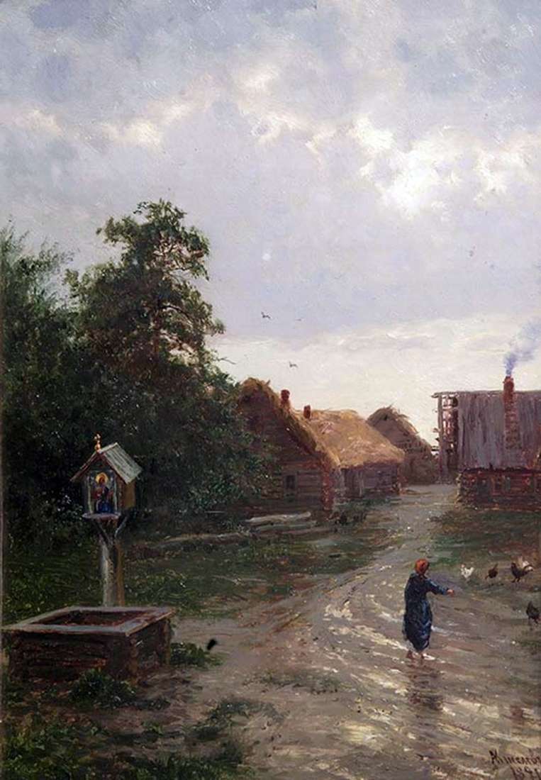 Opis obrazu Aleksandra Kiseleva Wejście do wioski (1891)