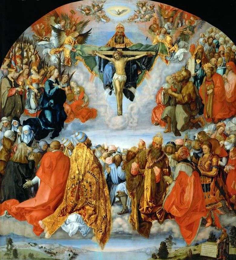 Opis obrazu Albrechta Durera Adoracja Świętej Trójcy (1511)