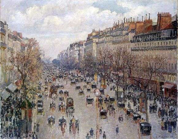 Opis obrazu Camille Pissarro Boulevard Montmartre w Paryżu