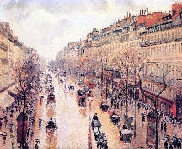 Opis obrazu Camille Pissarro Boulevard Montmartre