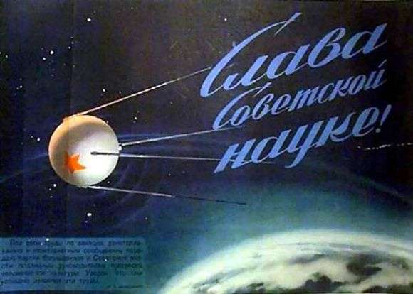 Opis radzieckiego plakatu Chwała radzieckiej nauce