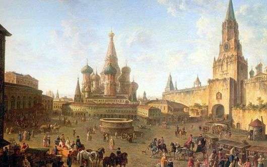 Opis obrazu Fiodora Jakowlewicza Aleksiejewa Plac Czerwony w Moskwie