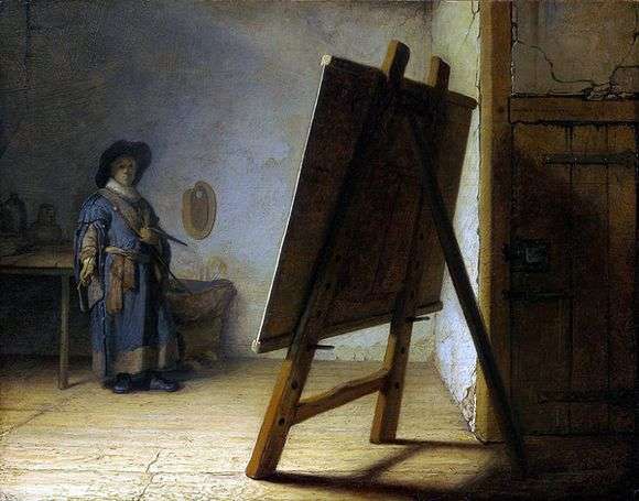 Opis obrazu Rembrandta Harmenszoona Van Rijna Artysta w pracowni (1628)