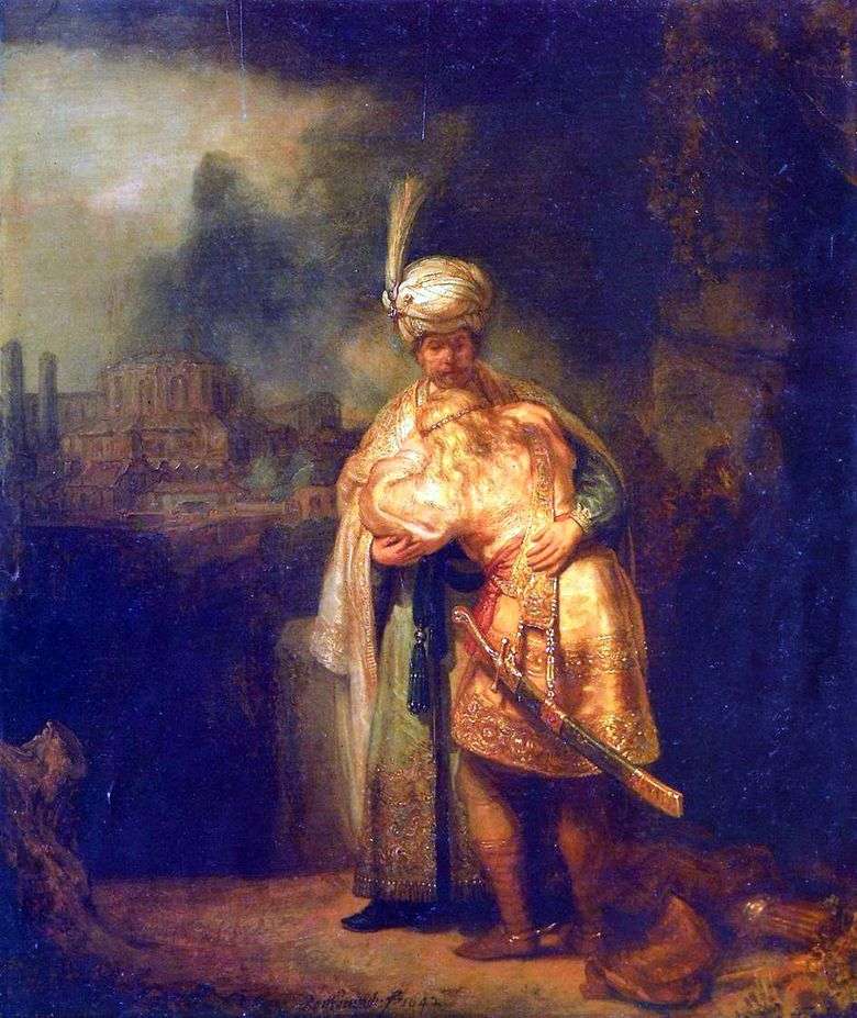 Opis obrazu Rembrandta Harmenszoona Van Rijna Davids Farewell to Jonathan