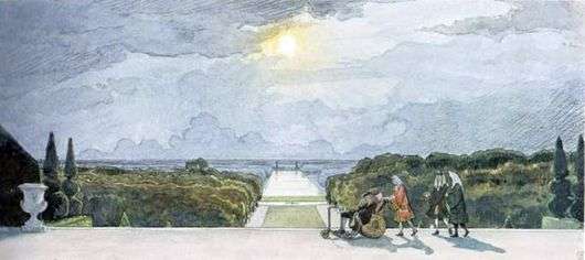 Opis obrazu Alexandre Benois Versailles. The Kings Walk 