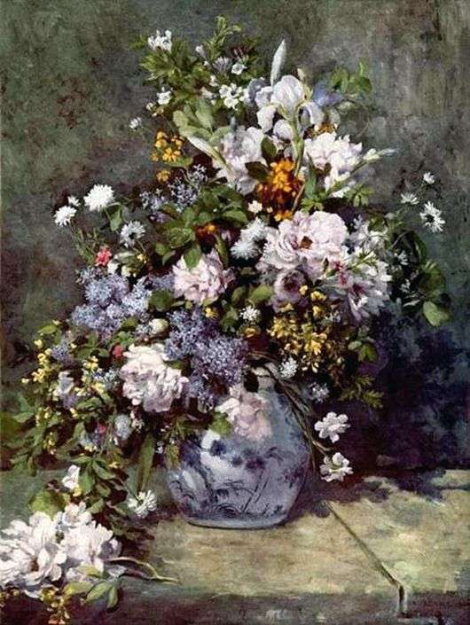 Opis obrazu Pierrea Augustea Renoira Wazon z kwiatami (Wiosenny bukiet)