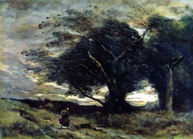 Opis obrazu Camille Corot Podmuch wiatru