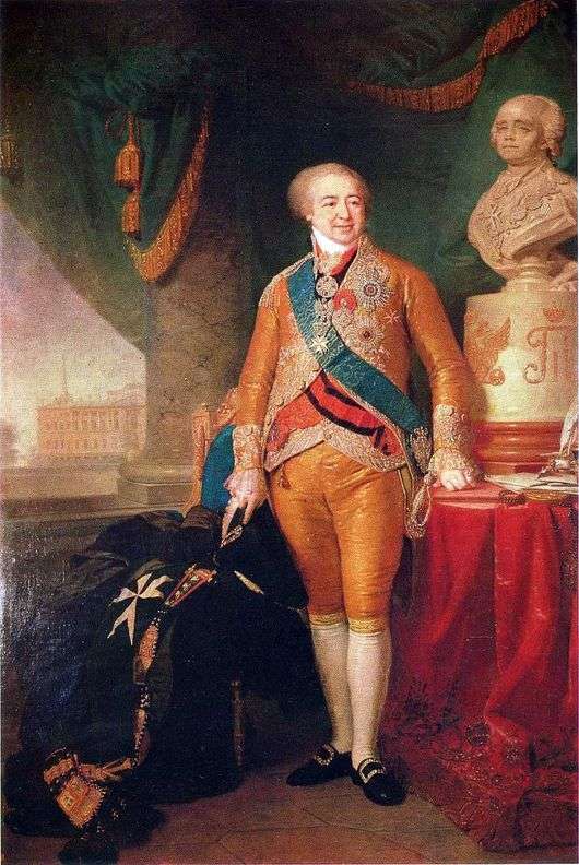 Opis obrazu Włodzimierza Borowikowskiego Portret księcia Kurakina