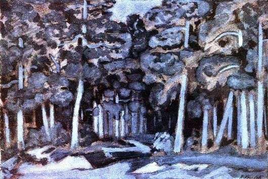 Opis obrazu Nikołaja Krymowa Księżycowa noc w lesie