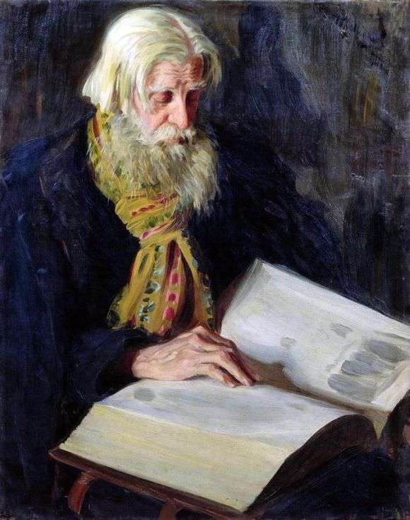 Opis obrazu Iwana Kulikowa Czytający stary człowiek (Portret staroobrzędowca)