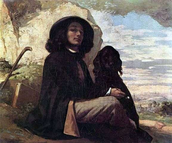 Opis obrazu Gustavea Courbeta Autoportret z czarnym psem