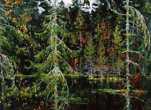 Opis obrazu Nikołaja Romadina Forest Lake