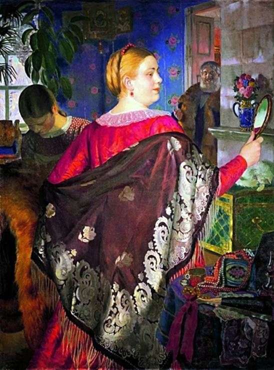 Opis obrazu Borisa Kustodiewa Kupiec z lustrem