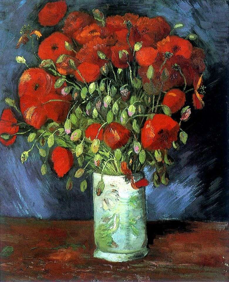 Opis obrazu Vincenta Willema van Gogha Wazon z czerwonymi makami