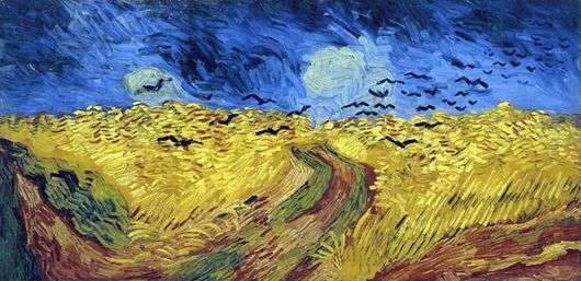 Opis obrazu Vincenta Van Gogha Wrony na polu pszenicy