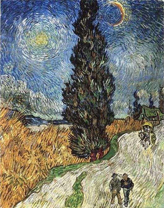 Opis obrazu Vincenta Van Gogha Droga z cyprysami i gwiazdą