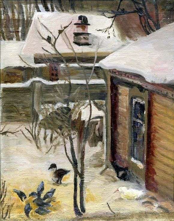 Opis obrazu Aleksieja Sawrasowa Dziedziniec. Zimowy