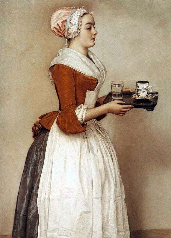 Opis obrazu Jean Etienne Lyotarda Chocolate Girl