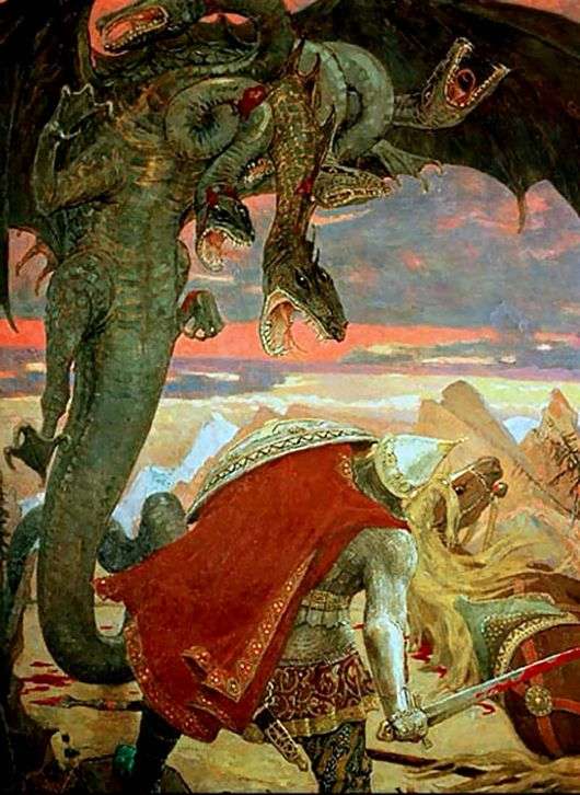Opis obrazu Wiktora Wasniecowa Walka Dobrynya Nikiticha z siedmiogłowym wężem Gorynych