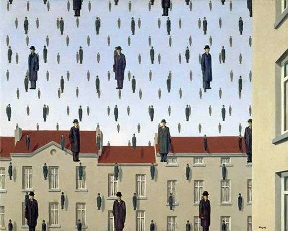 Opis obrazu Rene Magrittea Golconda