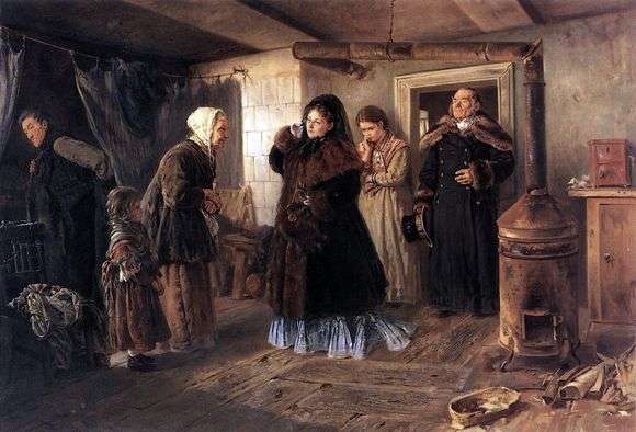 Opis obrazu Konstantina Makowskiego Z wizytą u ubogich