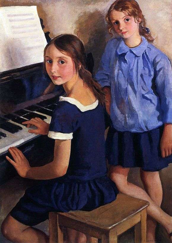 Opis obrazu Zinaidy Serebryakovej Dziewczyny przy pianinie