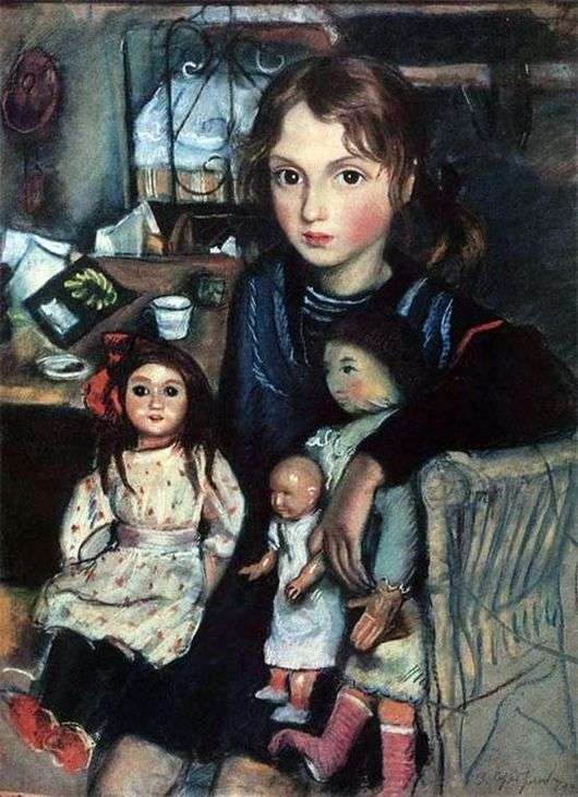 Opis obrazu Zinaidy Serebryakovej Katya z lalkami