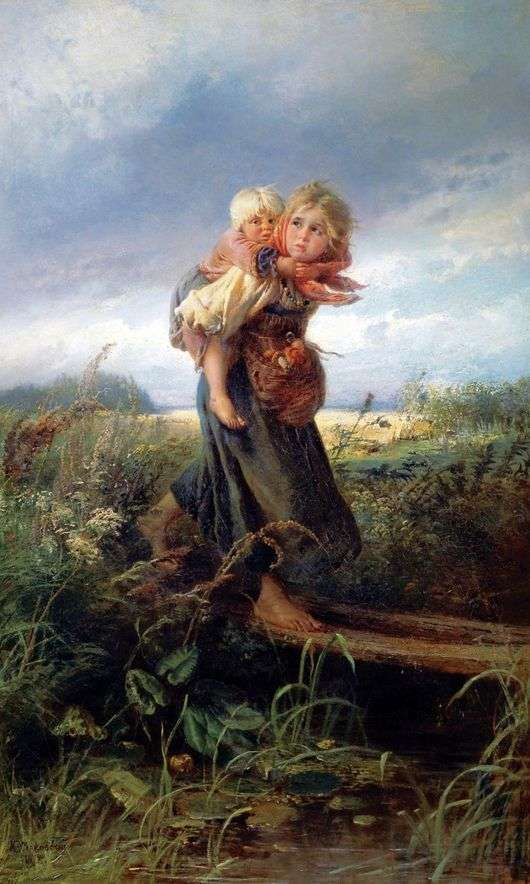 Opis obrazu Konstantina Makowskiego Dzieci uciekające przed burzą