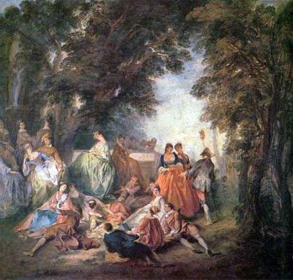 Opis obrazu Antoinea Watteau Towarzystwo w parku