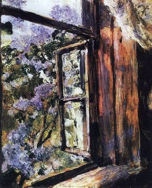 Opis obrazu Walentina Serowa Liliowy otwarte okno